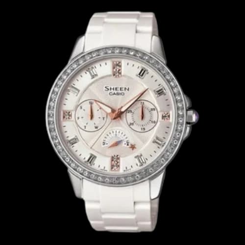 CASIO Sheen Series Stainless Steel Case White Dial Quartz Movement 38mm Watch Analog