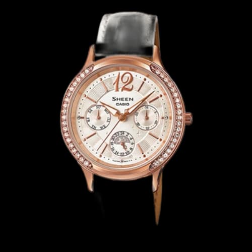 CASIO Sheen Series Watch Quartz Movement Stainless Steel Strap Leather 34mm
