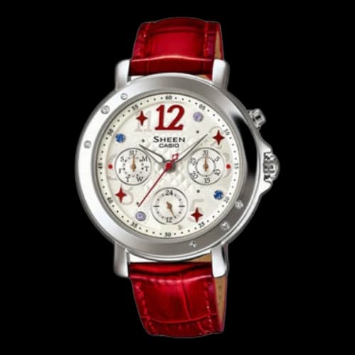 CASIO SHEEN Series Quartz Watch Leather Strap 50m Waterproof SHE-3033GL-7A3DR