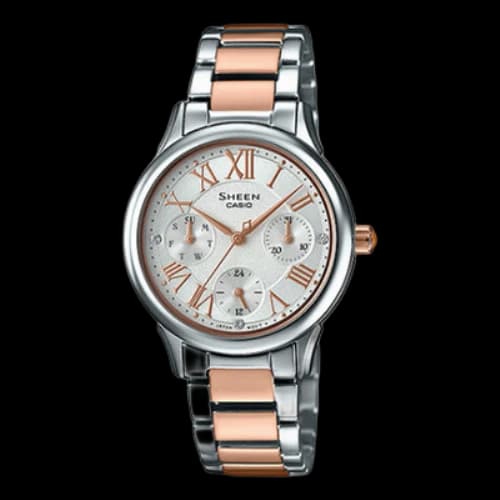 CASIO Sheen Series Quartz Movement Watch Silver Dial Pink Strap HE-3049SPG-7A Analog