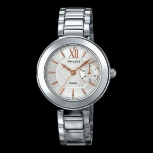 CASIO SHEEN Series Quartz Watch Stainless Steel Strap Silver Analog