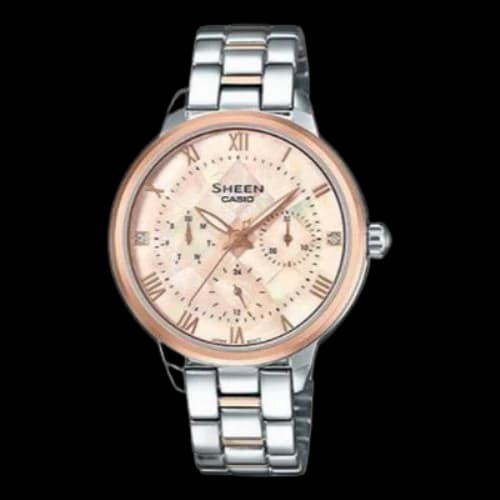 CASIO SHEEN Series Silver/Pink Gold Analog
