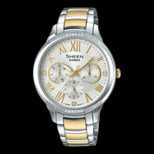 CASIO SHEEN Series Waterproof /White/Gold Silver Analog