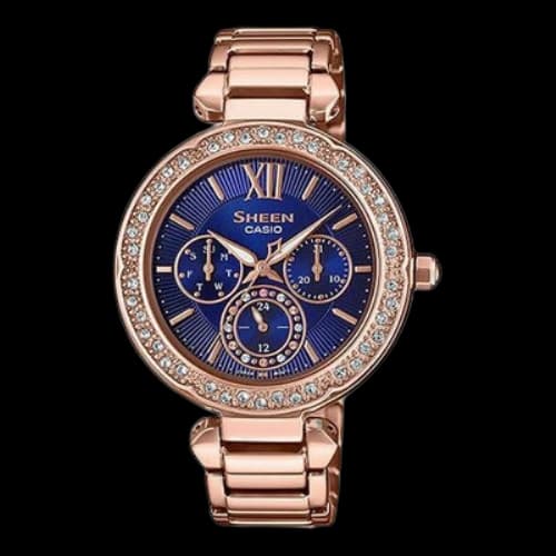 CASIO SHEEN Series Three Dials Blue/Gold Blue DialGold Strap Blue DialGold Strap BlueGold Analog