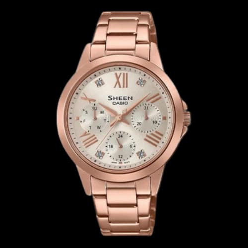 CASIO Waterproof SHEEN Rose Gold Analog
