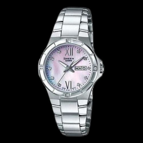CASIO Quartz SHEEN Stainless Steel Strap Silver Analog