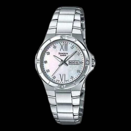 CASIO SHEEN Quartz Stainless Steel Strap Silver Analog