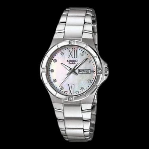 CASIO SHEEN Quartz Stainless Steel Strap Silver Analog