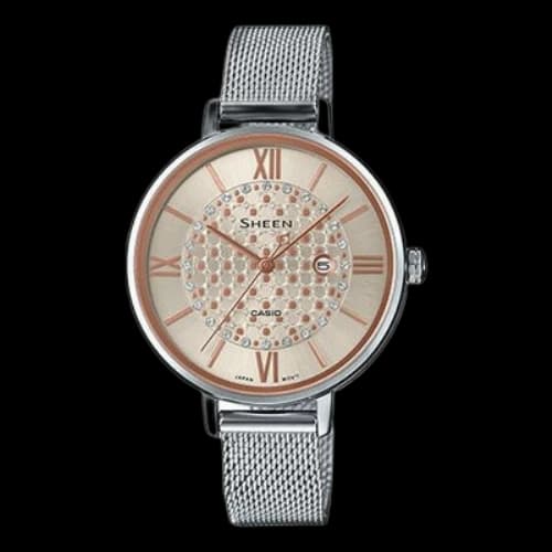 CASIO Waterproof SHEEN Quartz Sapphire Crystal Silver Analog