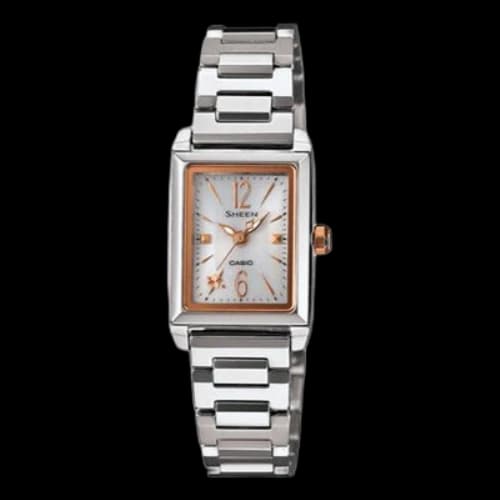 CASIO SHEEN Series Waterproof Businesses Gold Solar Powered White Analog