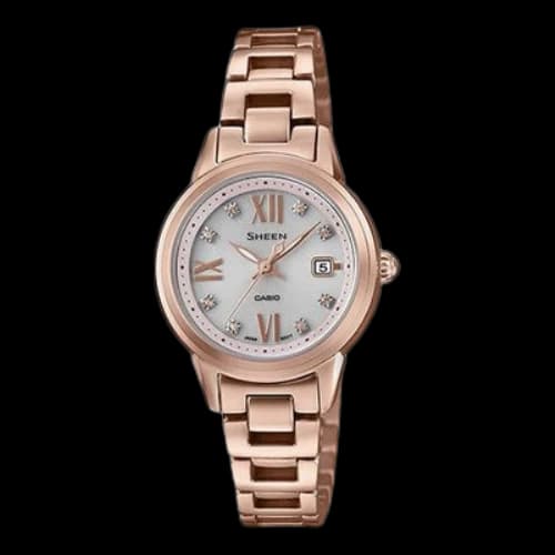 CASIO Waterproof SHEEN Solar Powered Rose Gold Analog