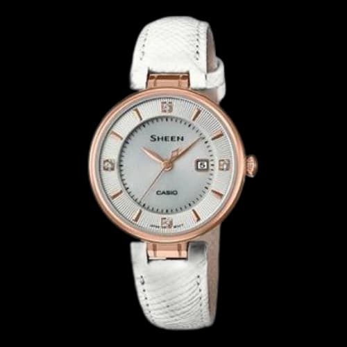 CASIO SHEEN Sapphire Crystal Solar Powered White Analog