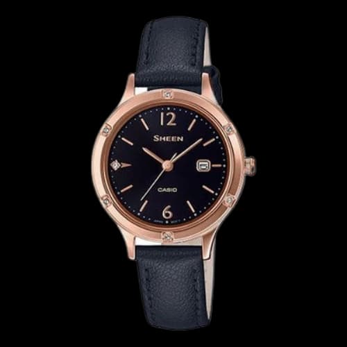 CASIO Analog SHEEN Sapphire Crystal Quartz Waterproof Black Digital