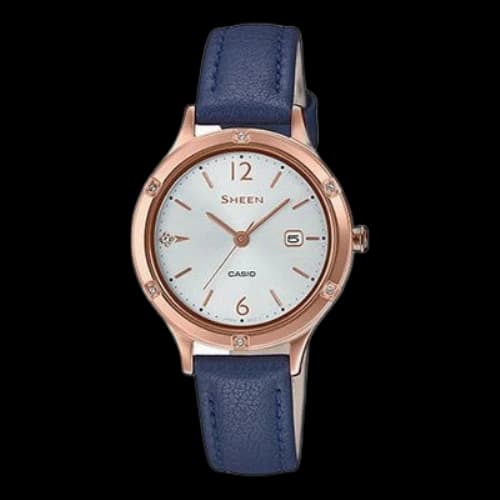 CASIO SHEEN Sapphire Crystal Quartz Waterproof Dark Blue Analog