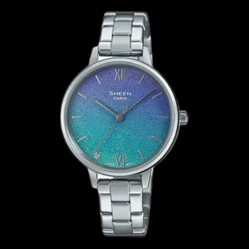 Casio Sheen Universe Starry Sky Analog Watch 'Purple Blue Silver'