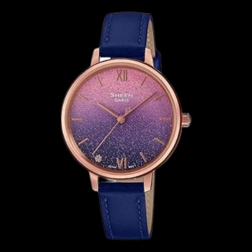 Casio Sheen Universe Starry Sky Analog Watch 'Purple Navy Gold'