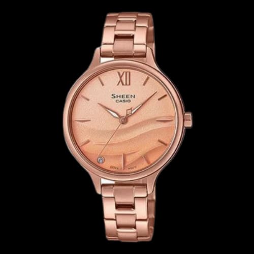CASIO SEAWAVE Subject Fashion 3d Minimalistic Watch Sapphire Crystal Gradient Pink