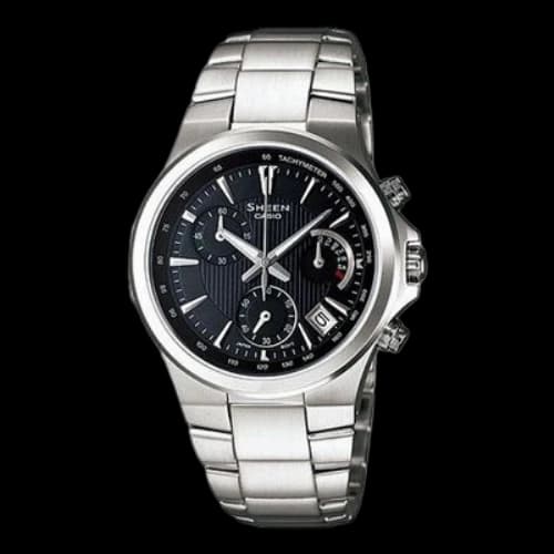 CASIO SHEEN Stainless Steel Strap Black Analog/Digital Combo