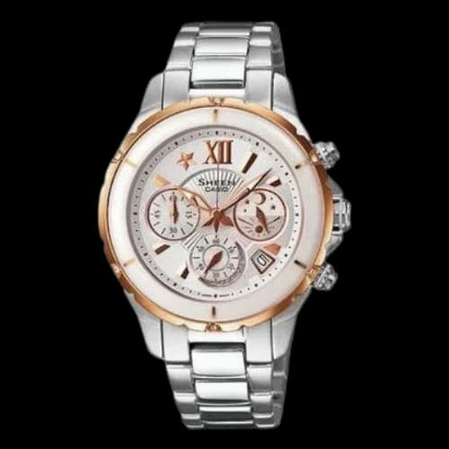 CASIO Sheen Series Quartz Movement Stainless Steel Case Strap Waterproof Watch Analog