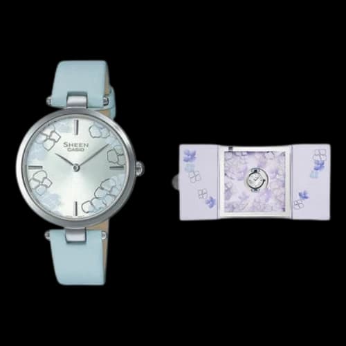 CASIO Waterproof SHEEN Quartz Sapphire Crystal PinkBlue Analog