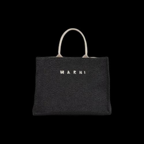Marni Logo Detailed Shopping Bag 'Black'