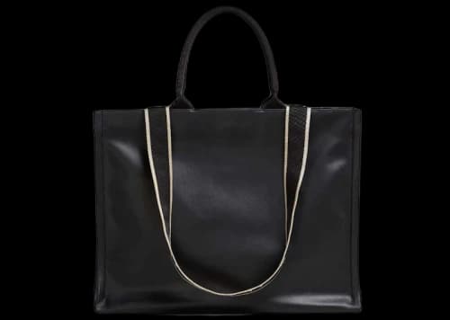 Marni Calf Leather Tote Bag Black