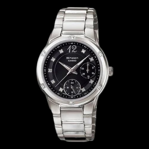 CASIO SHEEN Waterproof Stainless Steel Strap Black Analog