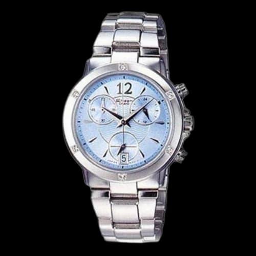 CASIO SHEEN Waterproof Stainless Steel Strap Blue Analog