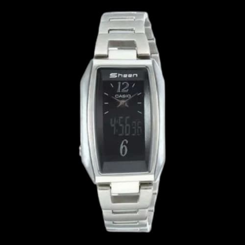 CASIO SHEEN Waterproof Stainless Steel Strap Black Digital