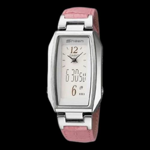 CASIO Waterproof SHEEN Pink Analog/Digital Combo