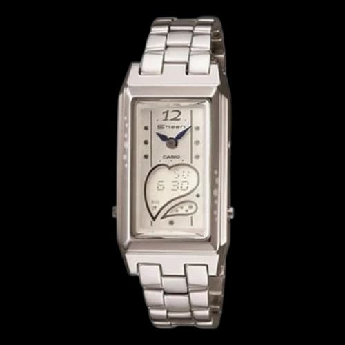 CASIO SHEEN Series Vintage Business Waterproofes Stainless Steel Strap White Analog