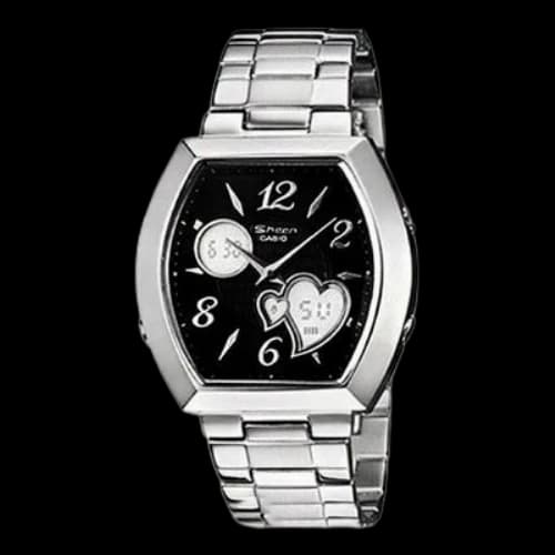 CASIO SHEEN Waterproof Stainless Steel Strap Black Analog