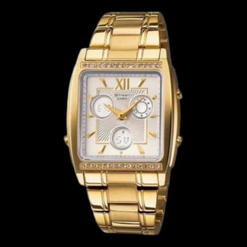 CASIO SHEEN Waterproof Stainless Steel Strap Gold Analog/Digital Combo