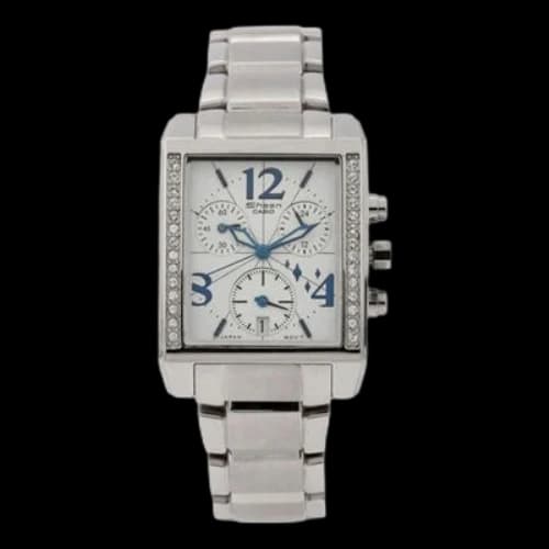 CASIO Waterproof SHEEN Stainless Steel Strap White Analog