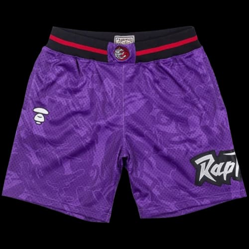 BAPE x Mitchel & Ness Shorts Toronto Raptors 'Purple'