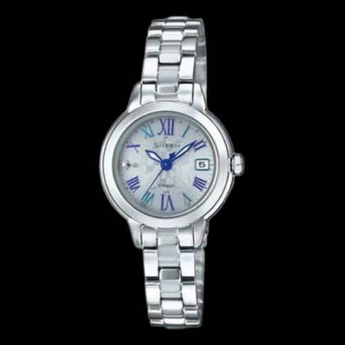 CASIO Waterproof SHEEN Sapphire Crystal Solar Powered Blue Analog