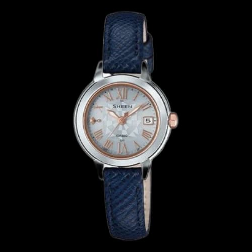 CASIO SHEEN Quartz Waterproof Sapphire Crystal Solar Powered Blue Analog
