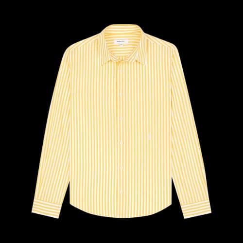 Sporty & Rich SRC Embroidered Button Down Shirt 'White/Yellow'