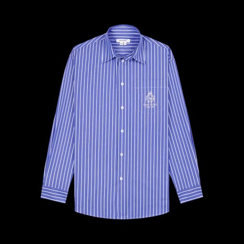 Sporty & Rich Crown Oversized Shirt 'Blue/White Stripe'