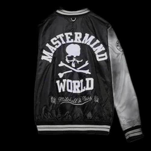 Mitchell & Ness x Mastermind World Lightweight Satin Jacket 'Black White'