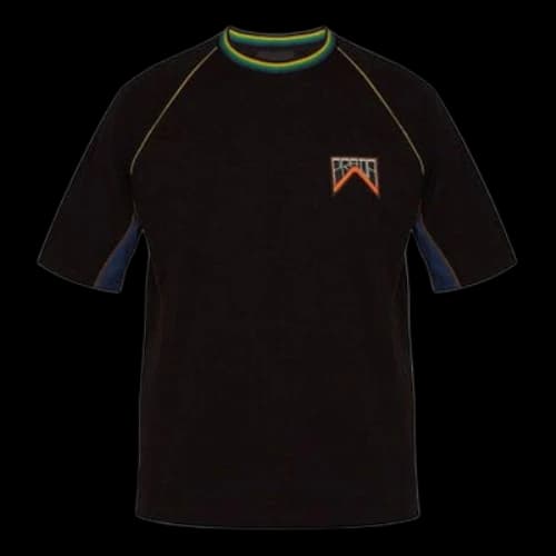 PRADA Logo Solid Color Casual Short Sleeve Black
