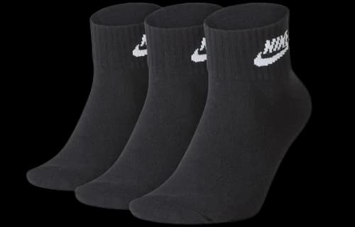 Nike Everyday Essential Ankle Sports Training Socks Unisex 3-Pairs Black