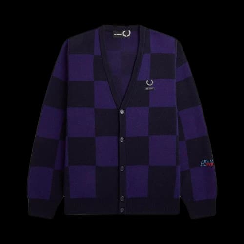 Fred Perry x Raf Simons Checkerboard Cardigan 'Navy'