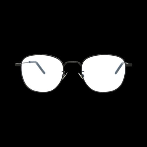 Saint Laurent Round-Frame Metal Optical Frames Black Black Transparent (SL313-30008028-001)