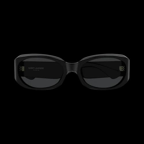 Saint Laurent Oval Sunglasses With Injection Frames 'Black'