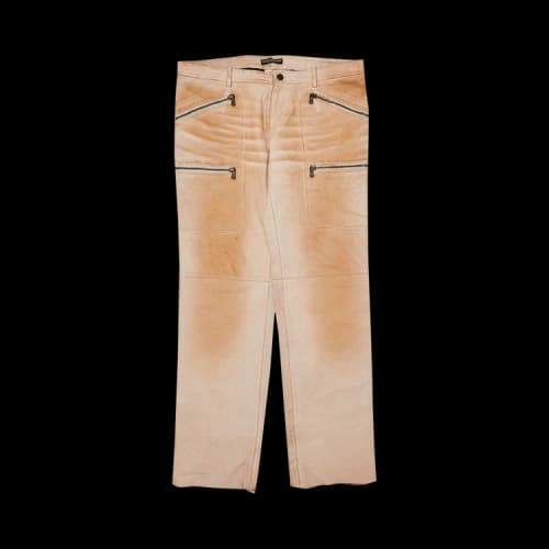 Dolce & Gabbana Leather Moto Pants 'White'