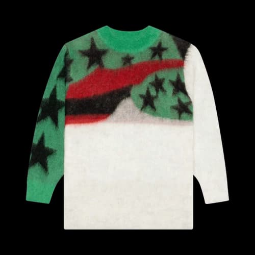 SAINT Mxxxxxx x Denim Tears Mohair Knit Sweater 'White/Green/Red/Black'