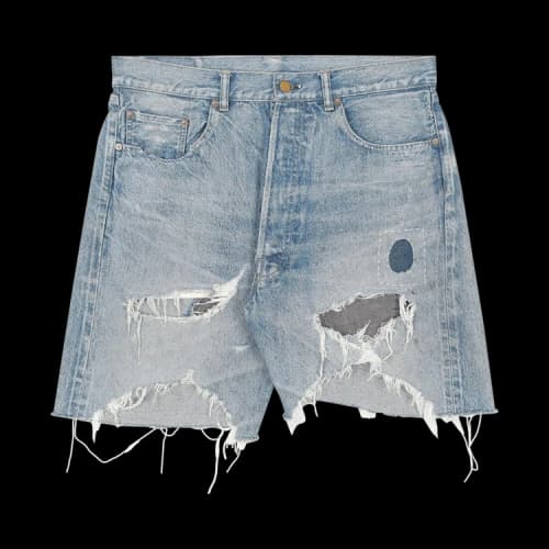 SAINT Mxxxxxx Damage Denim Shorts 'Blue'