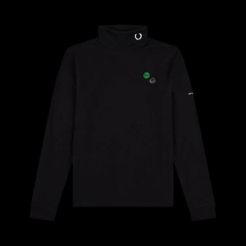 Fred Perry x Raf Simons Laurel Detail Roll Neck Top 'Black'