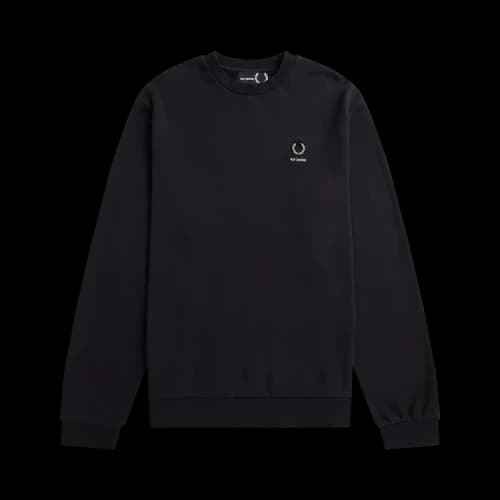 Fred Perry x Raf Simons Destroyed Crew Neck Sweatshirt 'Black'